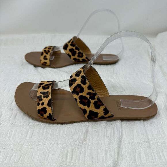 J. Crew Factory Double Strap Animal Print Sandals- Size 8 - Picture 7 of 13